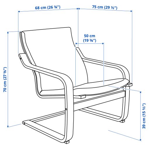 POÄNG, low-back armchair, 695.515.94
