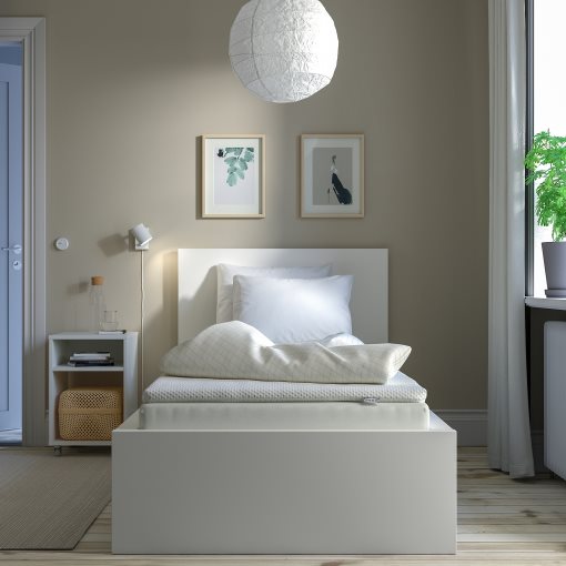VALEVÅG, mattress extra firm and mattress pad, 90x200 cm, 695.723.70
