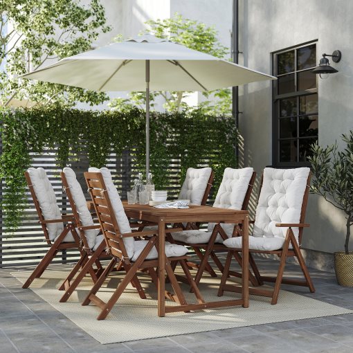 NÄMMARÖ, τραπέζι με 6 καρέκλες με ρυθμιζόμενη πλάτη/εξωτερικού χώρου, 200x75 cm, 695.753.02