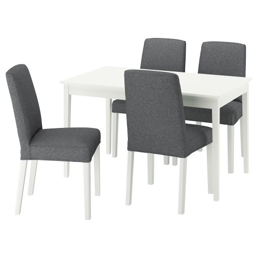 NÄSINGE/BERGMUN, table and 4 chairs, 130/190x80 cm, 695.969.41