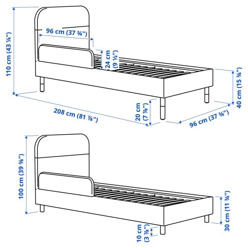 upholstered bed frame, 90x200 cm, 696.284.33