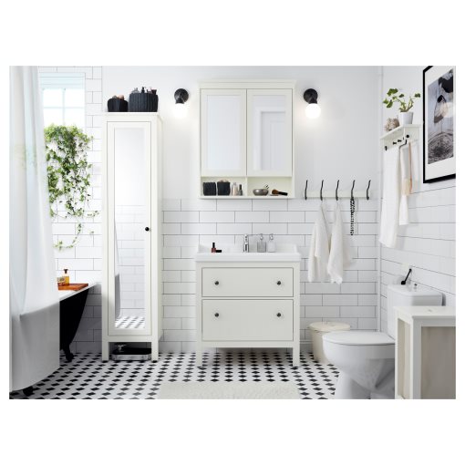 HEMNES, high cabinet with mirror door, 702.176.85