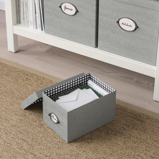 KVARNVIK, storage box with lid, 18x25x15 cm, 704.128.75