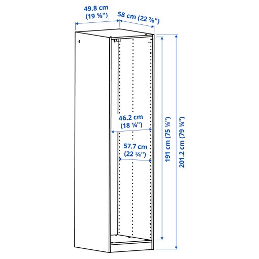 PAX, wardrobe frame, 50x58x201 cm, 704.582.17