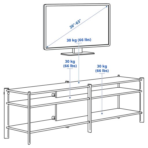 JÄTTESTA, TV bench, 160x40x49 cm, 705.089.34