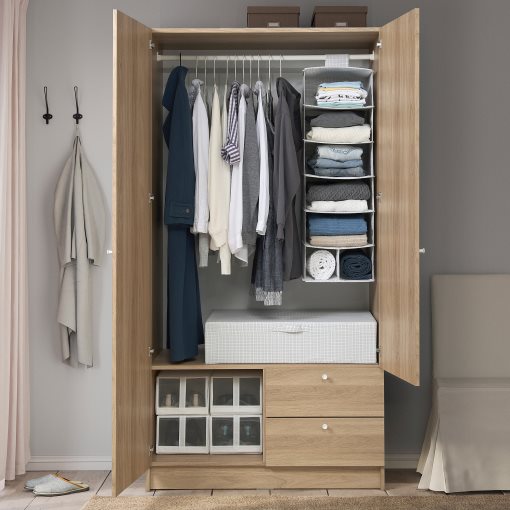 VILHATTEN, wardrobe with 2 doors and 2 drawers, 98x57x190 cm, 705.306.09