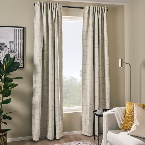 LÖNNSTÄVMAL, block-out curtains 1 pair, 145x300 cm, 705.563.74