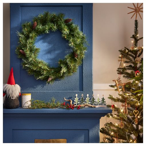 VINTERFINT, στεφάνι/εσωτερικού/εξωτερικού χώρου/κουκουνάρι, 60 cm, 705.621.34