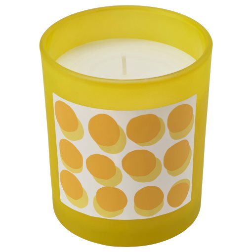 SVARTOXBÄR, scented candle in glass/mimosa, 45 hr, 705.826.60