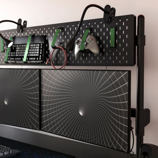 MÅLOMRÅDE, electric gaming desk sit/stand with monitor arms, 180x80 cm, 705.858.09
