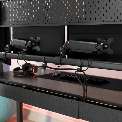 MÅLOMRÅDE, electric gaming desk sit/stand with monitor arms, 180x80 cm, 705.858.09