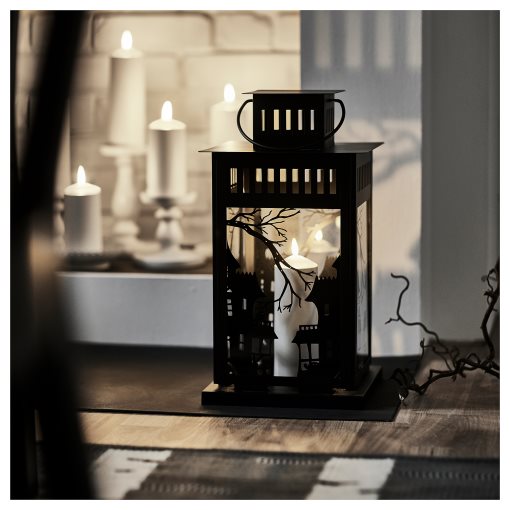 KUSTFYR, lantern for pillar candle, in/out, 44 cm, 705.997.12