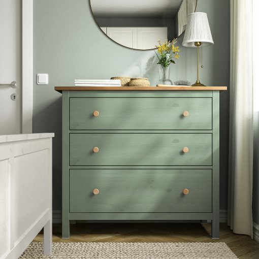 HEMNES, συρταριέρα με 3 συρτάρια, 108x96 cm, 706.107.38