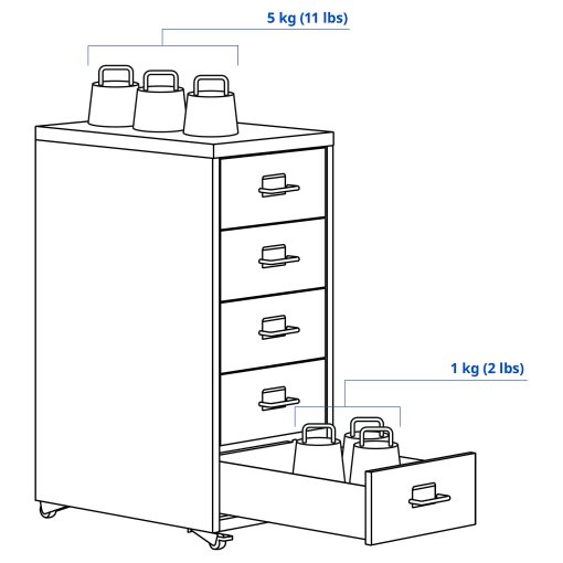 HELMER, συρταριέρα με ροδάκια, 28x65 cm, 706.250.23