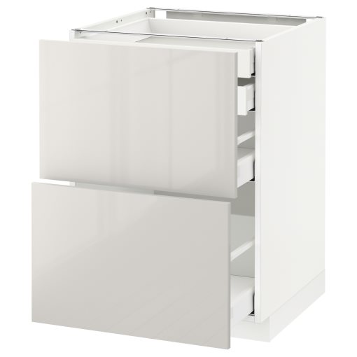 METOD/MAXIMERA, base cabinet 2 fronts/2 low/1 medium/1 high drawer, 791.684.02