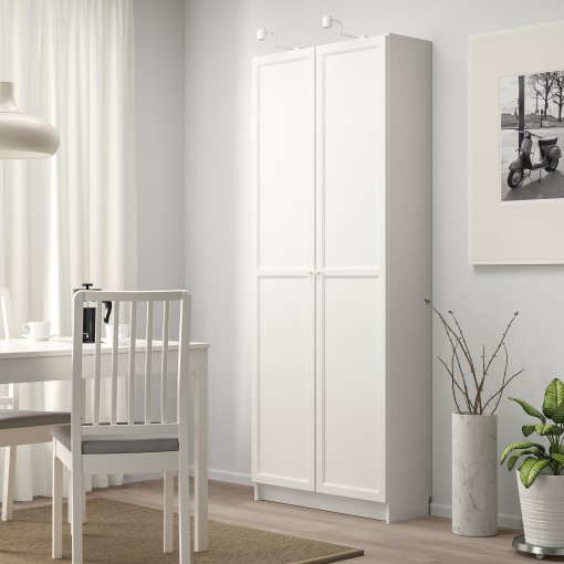 BILLY, bookcase with doors, 80x30x202 cm, 792.873.58