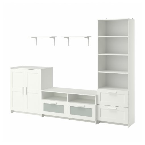 BRIMNES/BURHULT, TV storage combination, 258x41x190 cm, 793.986.72