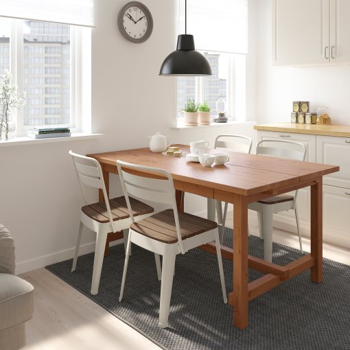 NORDVIKEN/NORRM, table and 4 chairs, 152/223x95 cm, 794.261.80