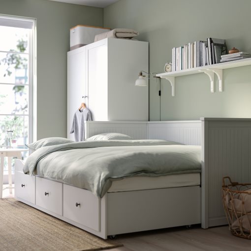 HEMNES, κρεβάτι επισκέπτη day bed 3 συρτάρια/2 στρώματα, 80x200 cm, 794.281.17
