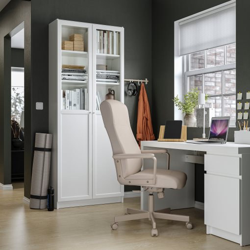 MALM/MILLBERGET/BILLY/OXBERG, desk and storage combination with swivel chair, 794.363.77