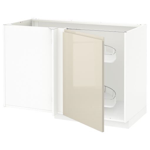 METOD, corner base cabinet with pull-out fitting, 128x68 cm, 794.621.06