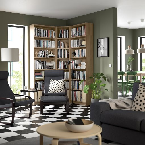 BILLY, bookcase corner combination with height extension units, 136/136x28x237 cm, 794.835.52