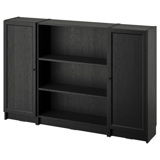 BILLY/OXBERG, bookcase combination with doors, 160x106 cm, 794.835.90