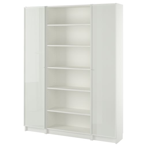 BILLY/HOGBO, bookcase combination with glass doors, 160x202 cm, 794.836.65
