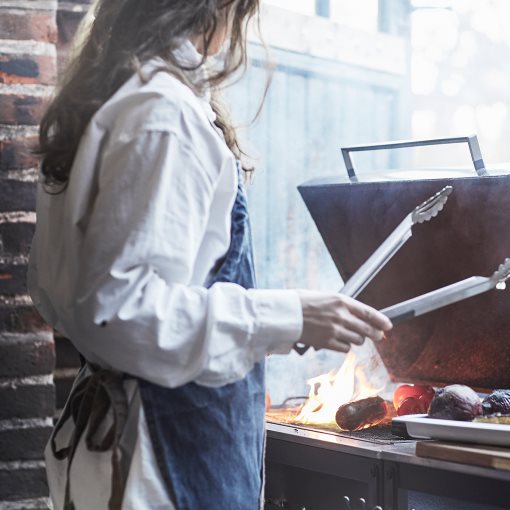 GRILLSKÄR, kitchen sink unit/charcoal barbecue/outdoor, 344x61 cm, 794.968.80