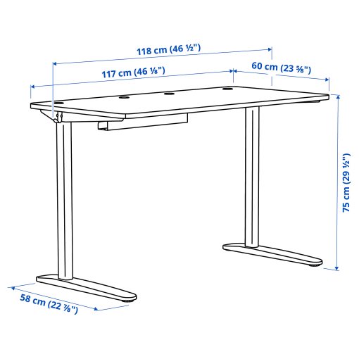 RELATERA, desk combination, 117x60 cm, 795.557.80