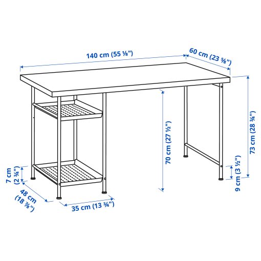 LAGKAPTEN/SPAND, desk, 140x60 cm, 795.636.62