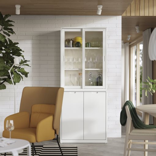 TONSTAD, storage combination with sliding glass doors, 81x47x201 cm, 795.717.56