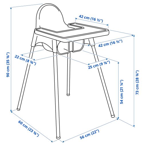 ANTILOP, highchair with tray, 795.975.15
