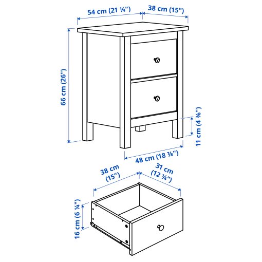 HEMNES, chest of 2 drawers, 802.426.27