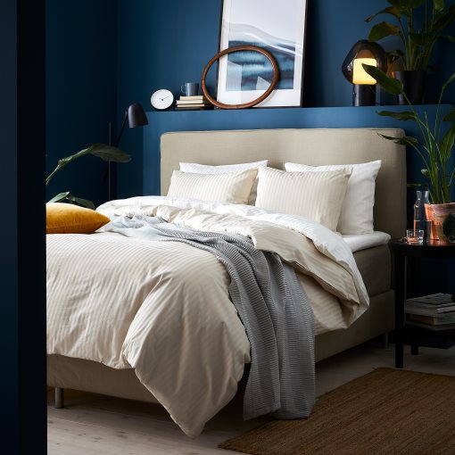 NATTJASMIN, quilt cover and 2 pillowcases, 240x220/50x60 cm, 804.426.07