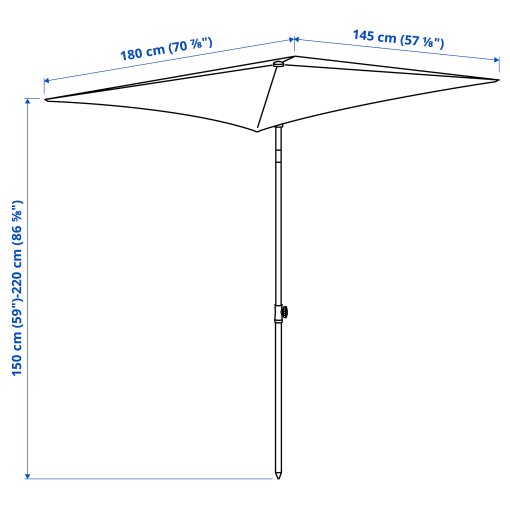 TVETÖ, parasol tilting, 180x145 cm, 804.688.57