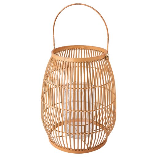 HÖVISK, lantern for block candle/handmade, 29 cm, 805.165.23