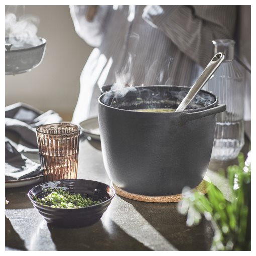 VARDAGEN, pot with lid/enamelled cast iron matt, 5 l, 805.606.67