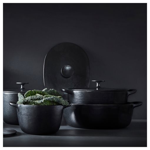 VARDAGEN, pot with lid/enamelled cast iron matt, 5 l, 805.606.67