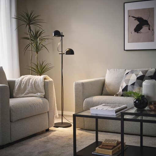 FOLKBÅT, floor lamp with 2-spot, 805.666.74