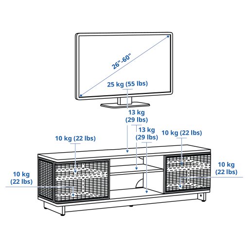 FRYKSAS, TV bench, 157x41x49 cm, 805.740.99