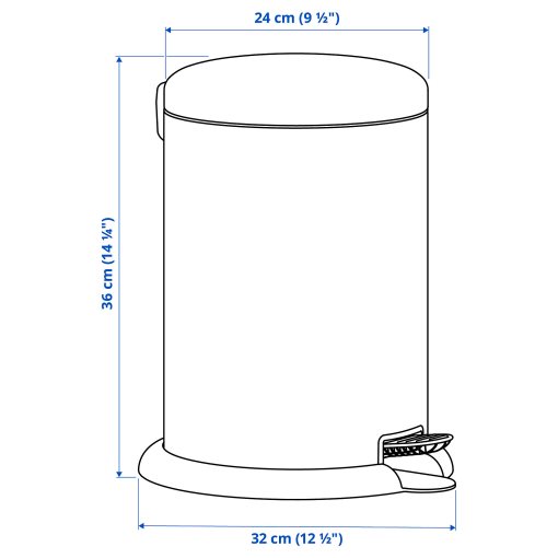 GÅNGSKYFFEL, pedal bin, 9 l, 805.953.89