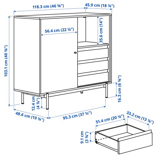 RÅDMANSÖ, cabinet, 118x49x103 cm, 805.977.55