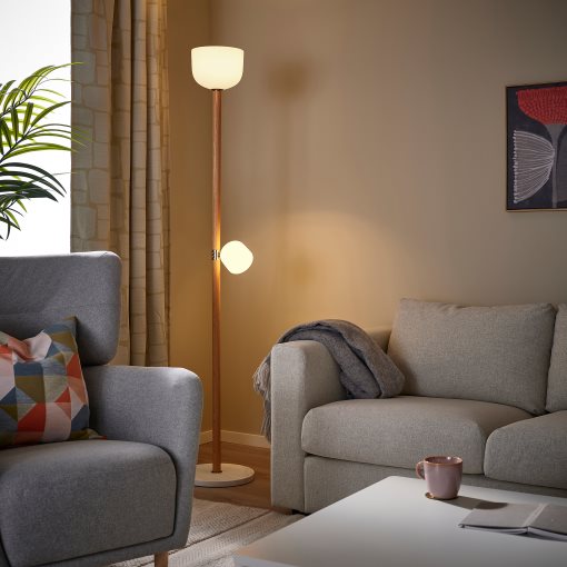 MOSSPLYM, floor uplighter/reading lamp, 180 cm, 806.012.48