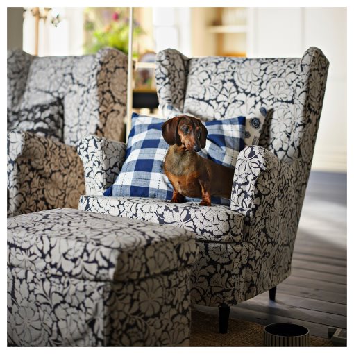 STRANDMON, slipcover for wing chair, 806.056.37