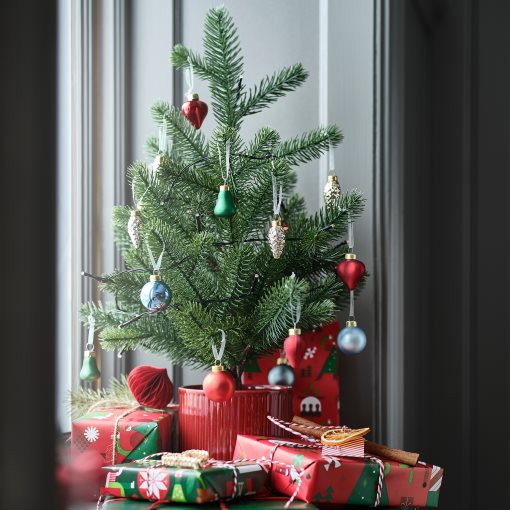 VINTERFINT, artificial potted Christmas tree in/outdoor, 12 cm, 806.065.33