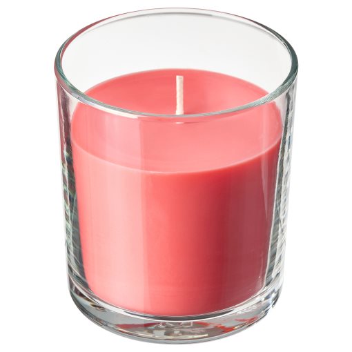 LOTSFÅGEL, scented candle in glass/Watermelon, 40 hr, 806.084.24
