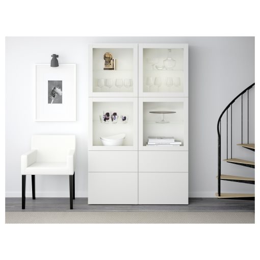 BESTÅ, storage combination with glass doors, 120x40x192 cm, 891.960.13