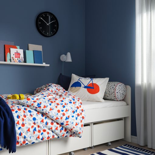 SLÄKT, bed frame with 3 storage boxes, 90x200 cm, 893.860.70