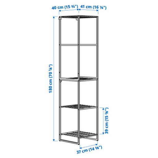 JOSTEIN, ραφιέρα/εσωτερικού/εξωτερικού χώρου/σύρμα, 41x40x180 cm, 894.371.97